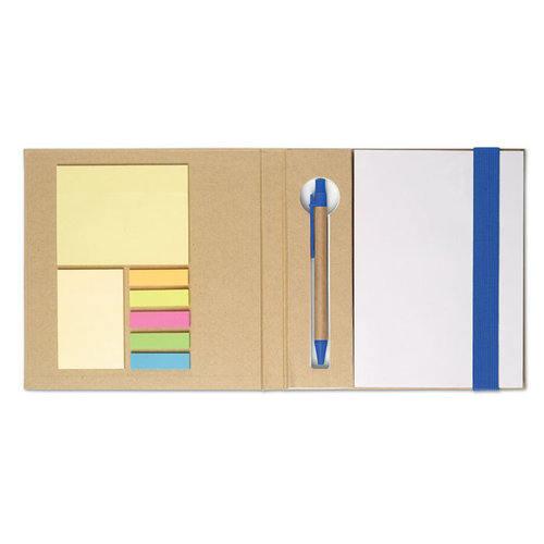 Quincy bureauset MO8183 – duurzame set van FSC papier met notitieboekje, schrijfblok, plakbriefjes en papieren pen, ideaal als relatiegeschenk