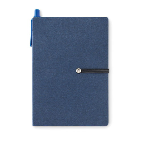 Reconote gerecycled notitieboekje met pen MO9213 – compact A6 notitieboekje van FSC papier met tabjes en memoblokjes, duurzaam relatiegeschenk
