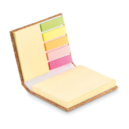 DeBle Visioncork kurk memoboekje MO9855 met sticky notes bedrukken met logo