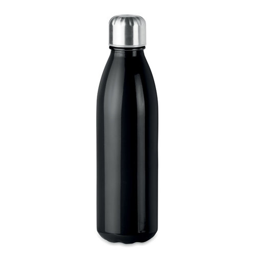 DeBle Aspen Glass glazen drinkfles 650 ml MO9800 met RVS schroefdop bedrukt met logo