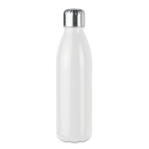 DeBle Aspen Glass glazen drinkfles 650 ml met RVS dop en logo, herbruikbare lekvrije waterfles
