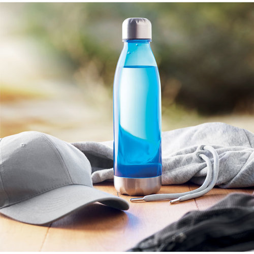 DeBle Aspen Tritan™ drinkfles 600 ml BPA-vrij met RVS dop en onderzijde, bedrukte herbruikbare drinkfles