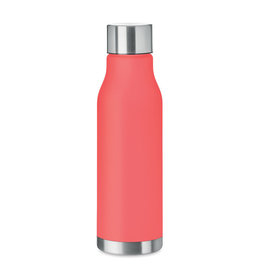 DeBle Glacier RPET drinkfles 600 ml met rubber finish en RVS dop, duurzame herbruikbare waterfles met logo