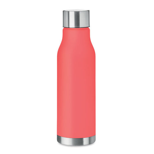 DeBle Glacier RPET drinkfles 600 ml met rubber finish en RVS dop, duurzame herbruikbare waterfles met logo
