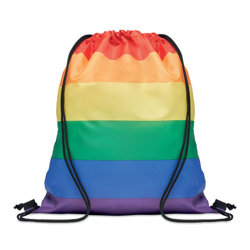DéBlé Regenboog RPET trekkoordrugzak (MO6436 Bow bedrukken met logo