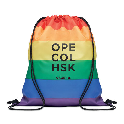 DéBlé Regenboog RPET trekkoordrugzak (MO6436 Bow bedrukken met logo