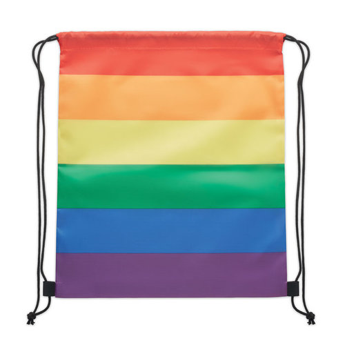 DéBlé Regenboog RPET trekkoordrugzak (MO6436 Bow bedrukken met logo