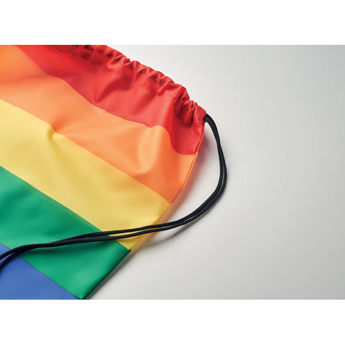 DéBlé Regenboog RPET trekkoordrugzak (MO6436 Bow bedrukken met logo