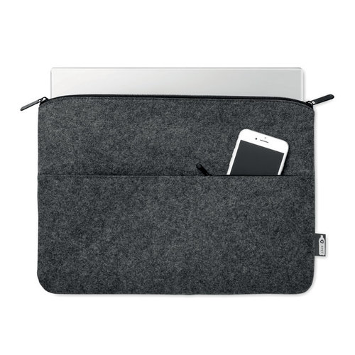 RPET vilten laptoptas (MO6419) Toplo met logo