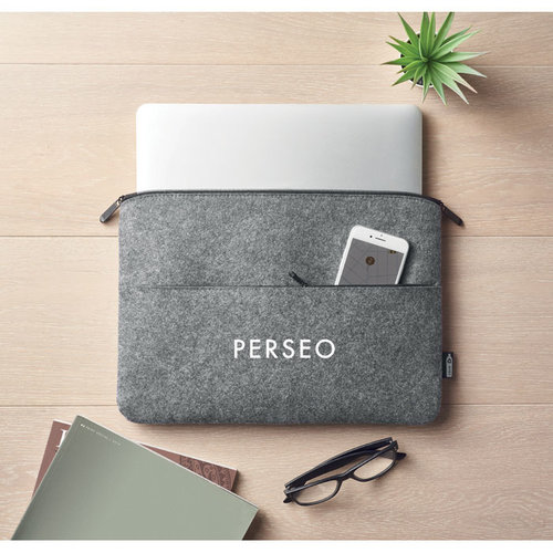 RPET vilten laptoptas (MO6419) Toplo met logo