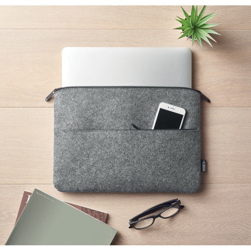 RPET vilten laptoptas (MO6419) Toplo met logo