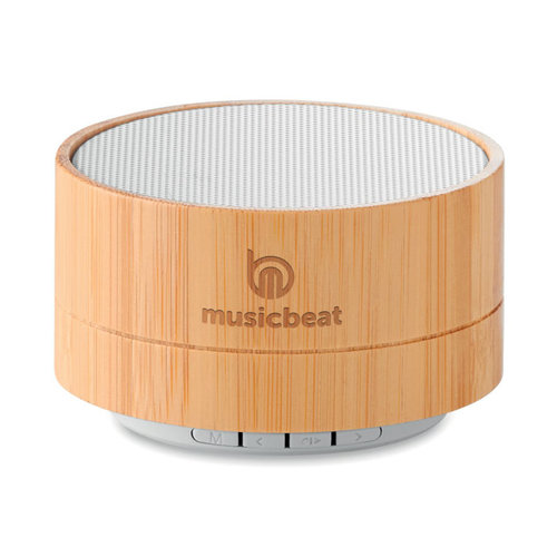 Sound Bamboo draadloze luidspreker MO9609 met logo bedrukken DeBle