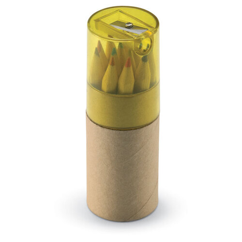 12 Kleurpotloden in koker Lambut (KC6230) met logo