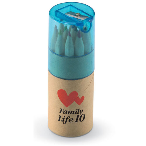 12 Kleurpotloden in koker Lambut (KC6230) met logo