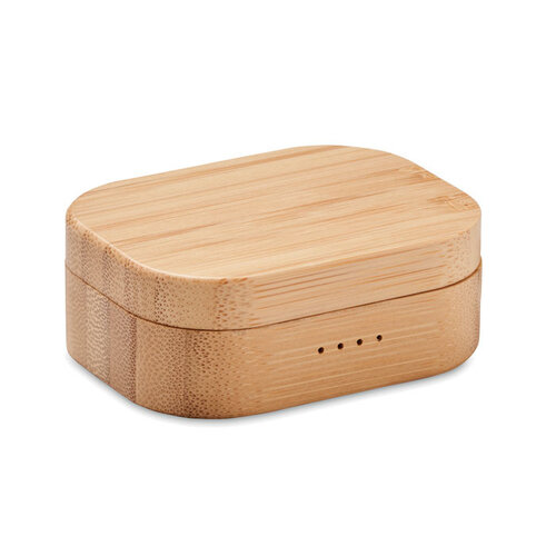 Jazz bamboo TWS Bluetooth® oordopjes MO6780 met bamboe oplaadcase bedrukken met logo