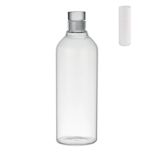 DeBle Large Lou borosilicaat drinkfles 1 liter MO6802 met glazen dop bedrukt met logo