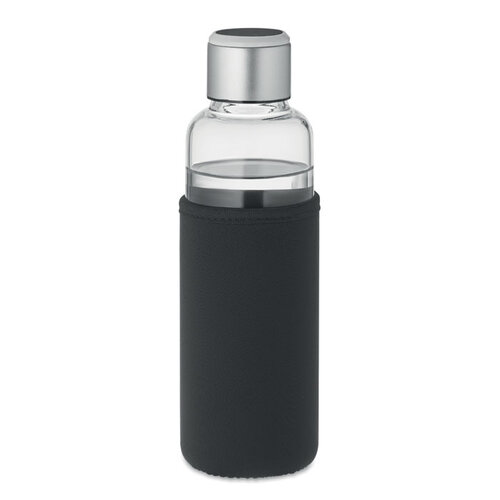 DeBle Inder glazen fles 500 ml MO6858 met hydratatieherinnering bedrukt met logo