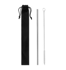 DeBle Cold Straw RVS drinkrietje met flessenborstel MO9602 bedrukt met logo