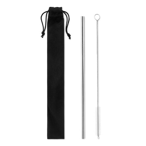DeBle Cold Straw RVS drinkrietje met flessenborstel MO9602 bedrukt met logo