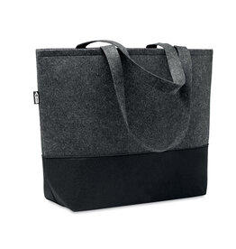 Duo Indico RPET vilten boodschappentas bedrukken met logo DeBle