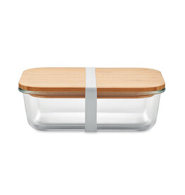 DéBlé Tundra glazen lunchbox met bamboe deksel 900 ml MO9962 bedrukt met logo