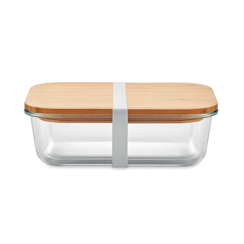 DéBlé Tundra glazen lunchbox met bamboe deksel 900 ml MO9962 bedrukt met logo