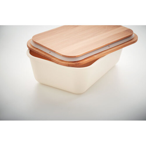 DéBlé Thursday lunchbox PP met bamboe deksel 1 liter MO6240 bedrukt met logo