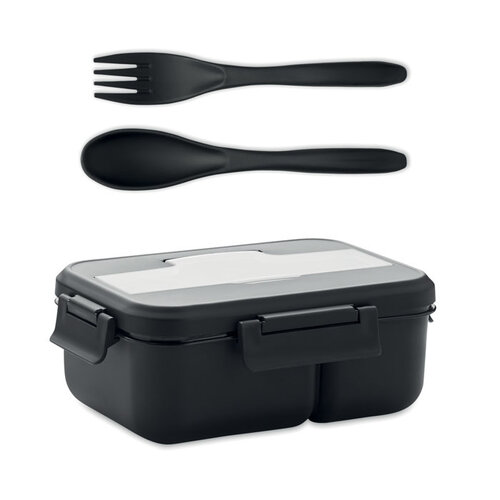 Lunchdoos met bestek in PP 1L Makan (MO6646) met logo