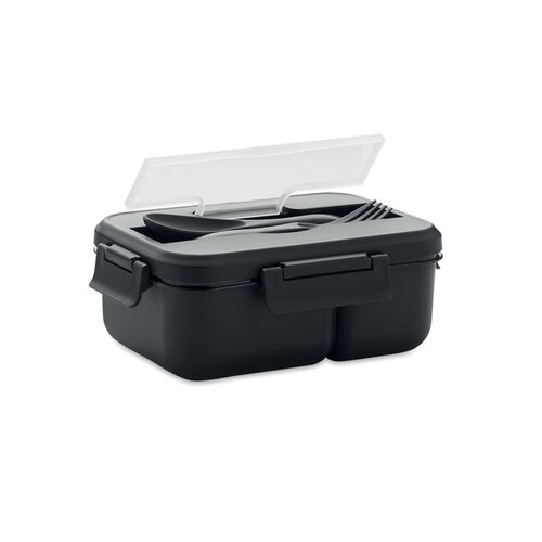 Lunchdoos met bestek in PP 1L Makan (MO6646) met logo