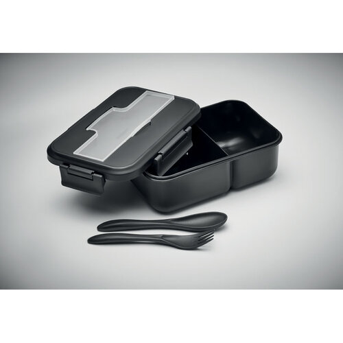 Lunchdoos met bestek in PP 1L Makan (MO6646) met logo