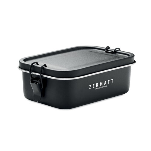 DeBle Chan Colour RVS lunchbox 750 ml MO6638 bedrukt met logo met verschuifbare verdeler en buckle-sluiting
