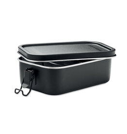 DeBle Chan Colour RVS lunchbox 750 ml MO6638 bedrukt met logo met verschuifbare verdeler en buckle-sluiting
