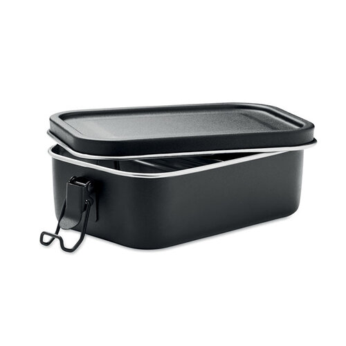 DeBle Chan Colour RVS lunchbox 750 ml MO6638 bedrukt met logo met verschuifbare verdeler en buckle-sluiting