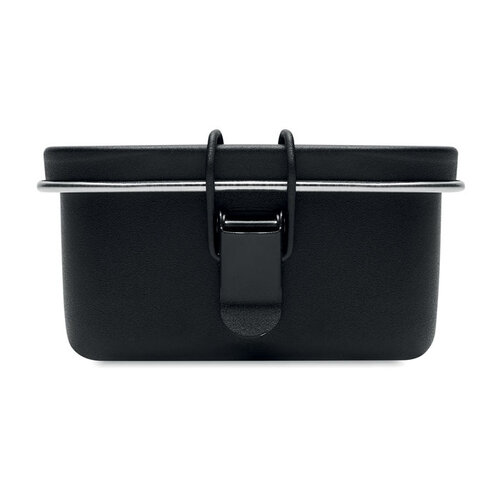 DeBle Chan Colour RVS lunchbox 750 ml MO6638 bedrukt met logo met verschuifbare verdeler en buckle-sluiting