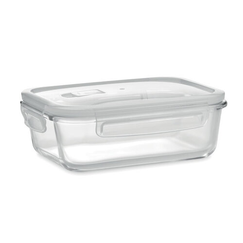 DeBle Praga glazen lunchbox 900 ml MO9923 van borosilicaatglas bedrukt met logo