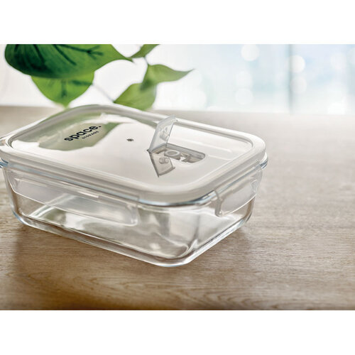 DeBle Praga glazen lunchbox 900 ml MO9923 van borosilicaatglas bedrukt met logo