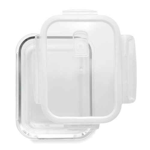 DeBle Praga glazen lunchbox 900 ml MO9923 van borosilicaatglas bedrukt met logo