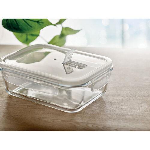 DeBle Praga glazen lunchbox 900 ml MO9923 van borosilicaatglas bedrukt met logo