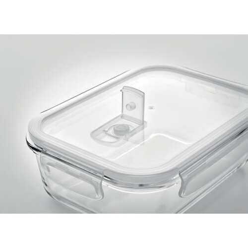 DeBle Praga glazen lunchbox 900 ml MO9923 van borosilicaatglas bedrukt met logo