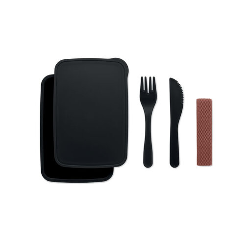 DeBle Sunday lunchbox met bestek 700 ml MO6254 bedrukt met logo voor dagelijks gebruik