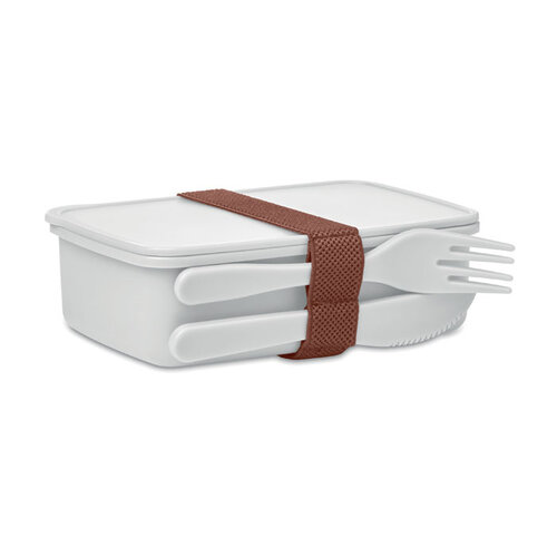 DeBle Sunday lunchbox met bestek 700 ml MO6254 bedrukt met logo voor dagelijks gebruik