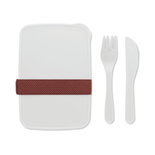 DeBle Sunday lunchbox met bestek 700 ml MO6254 bedrukt met logo voor dagelijks gebruik