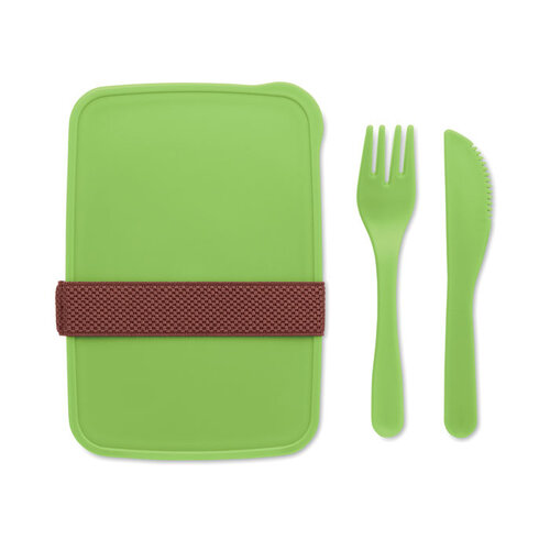 DeBle Sunday lunchbox met bestek 700 ml MO6254 bedrukt met logo voor dagelijks gebruik