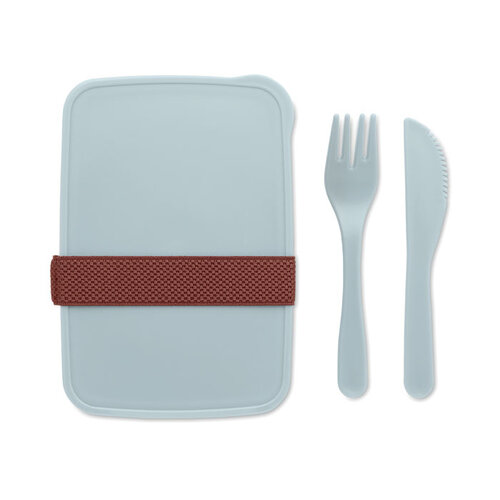 DeBle Sunday lunchbox met bestek 700 ml MO6254 bedrukt met logo voor dagelijks gebruik