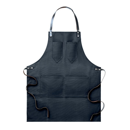 Canvasschort met leren details Chef (MO9237) met logo