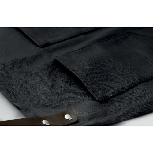 Canvasschort met leren details Chef (MO9237) met logo