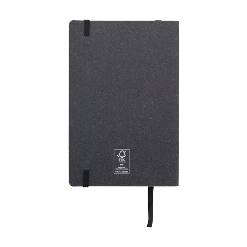 Monti Recycled Leather Notebook A5 notitieboek 207498 met kaft van gerecycled leer, 192 gelinieerde pagina’s en elastische sluiting