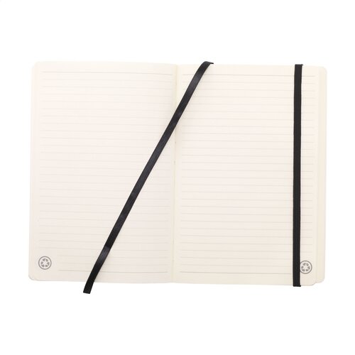 Monti Recycled Leather Notebook A5 notitieboek 207498 met kaft van gerecycled leer, 192 gelinieerde pagina’s en elastische sluiting