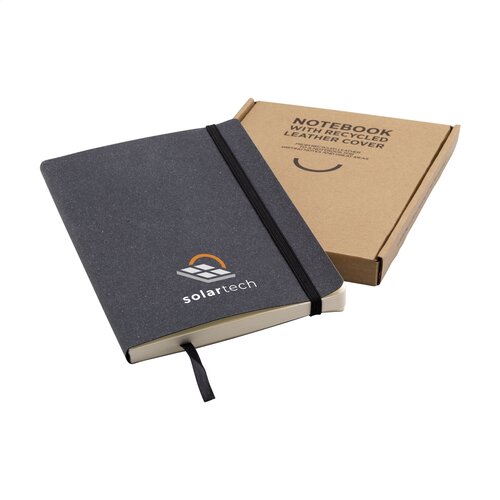 Monti Recycled Leather Notebook A5 notitieboek 207498 met kaft van gerecycled leer, 192 gelinieerde pagina’s en elastische sluiting