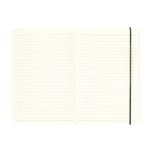 Craftnote Notebook notitieboek 2073 in A5-formaat met kraftkartonnen cover, 160 gelinieerde pagina’s, sluitelastiek, pennenlus en opbergvak